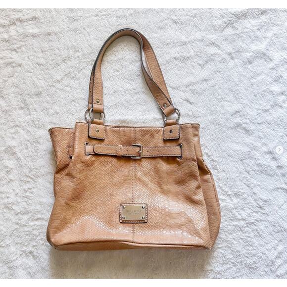 Nine West Faux Snake Print Leather Shoulder Bag - Picture 1 of 5